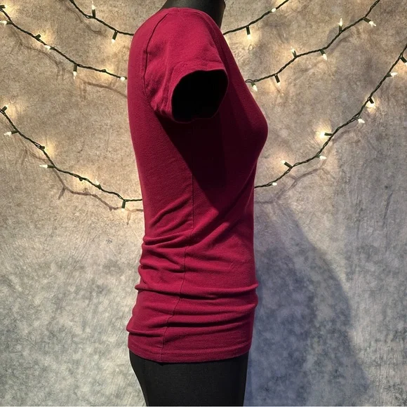 Energie Red Short Sleeve V-Neck Top juniors M - Picture 3 of 6